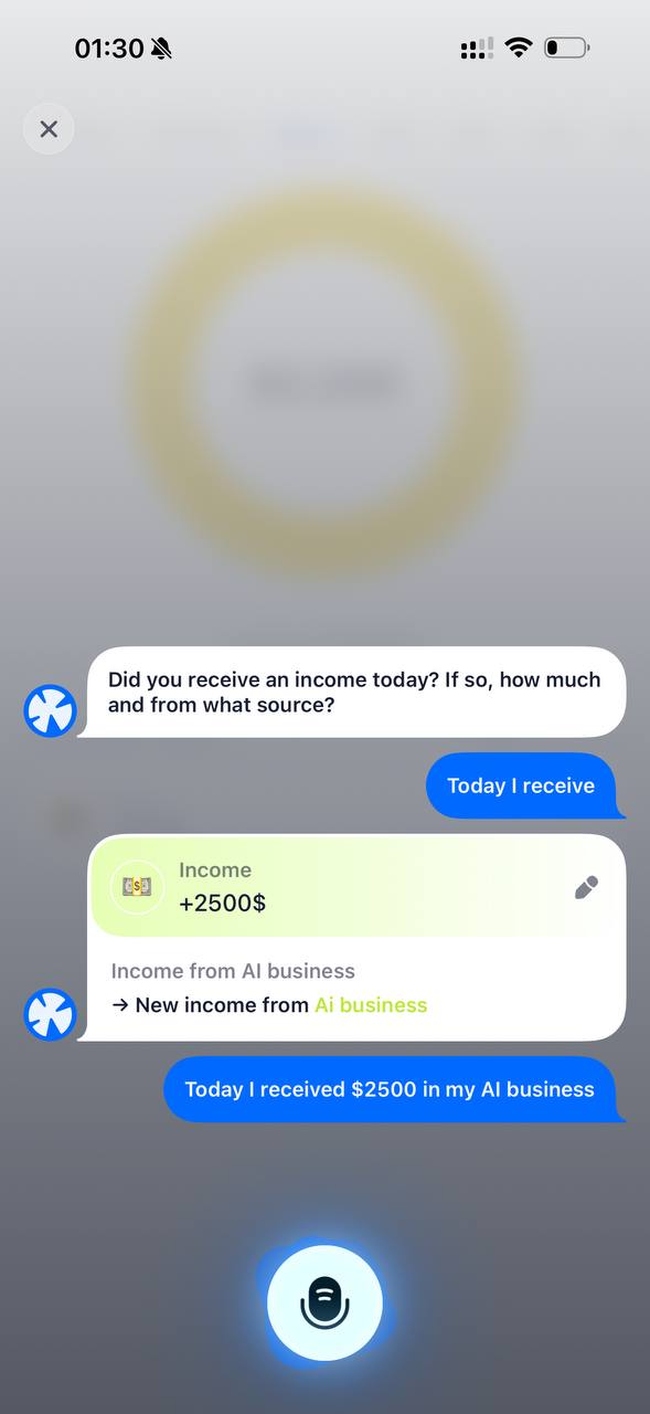 Dashboard with donut chart and transaction history